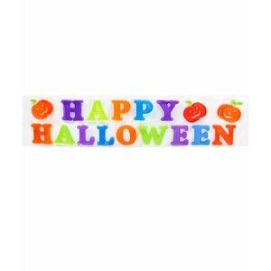 "Happy Halloween" Gel Sticker Window Fridge Decoration 20 Count Jack-o'-Lantern